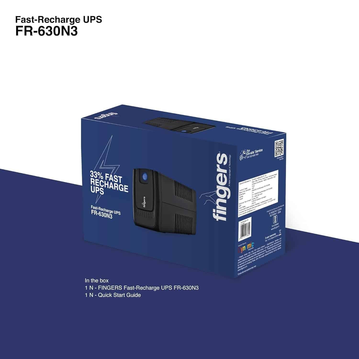 616R4JPTqL._SL1500_.jpg FINGERS FR-630N3 Fast Recharge Line Interactive UPS Power Protection (600 VA / 360 W) - Image 5