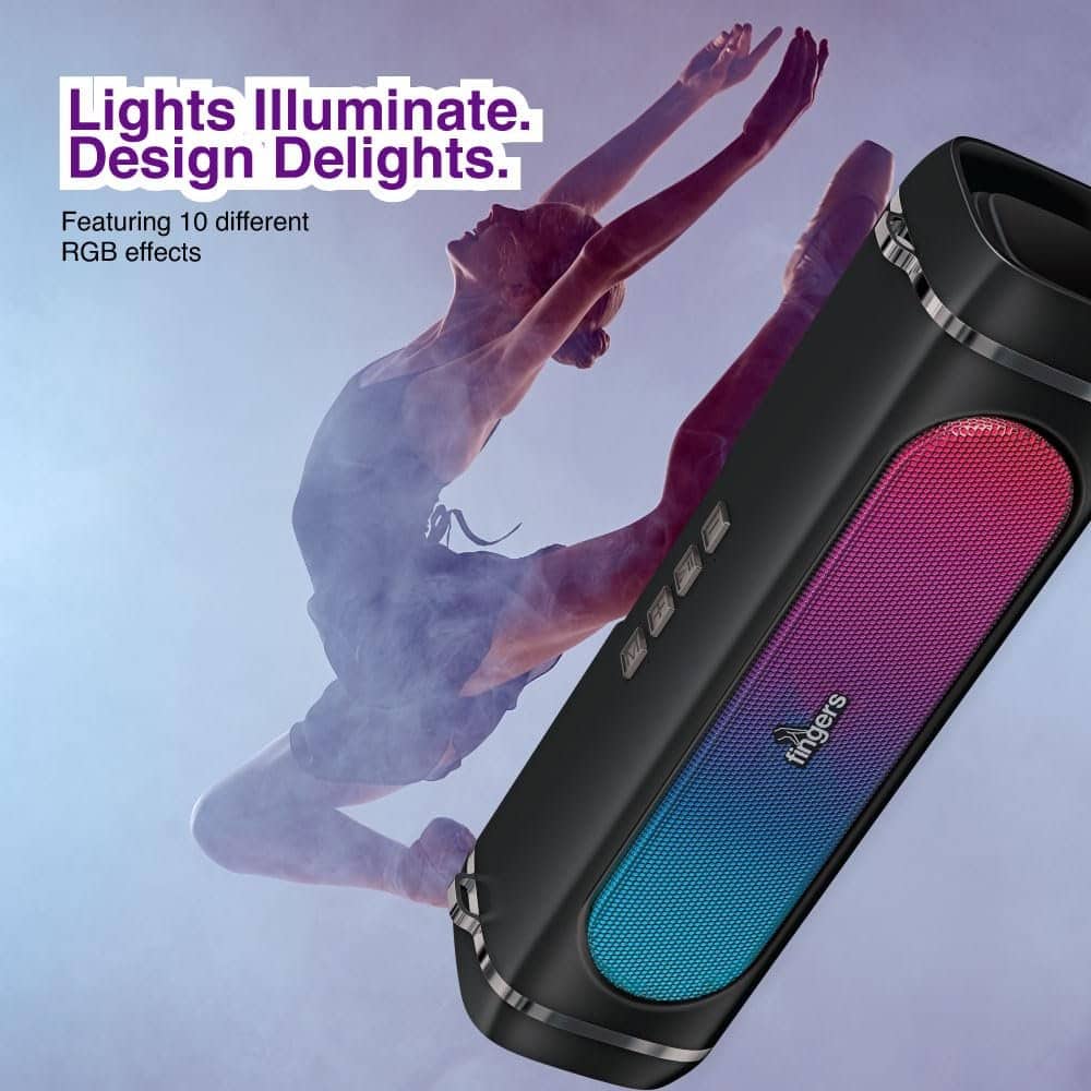 61M6lhLTODL._SL1000_.jpg FINGERS SoundPower-20 Bluetooth Portable Speaker (Black) - Image 4