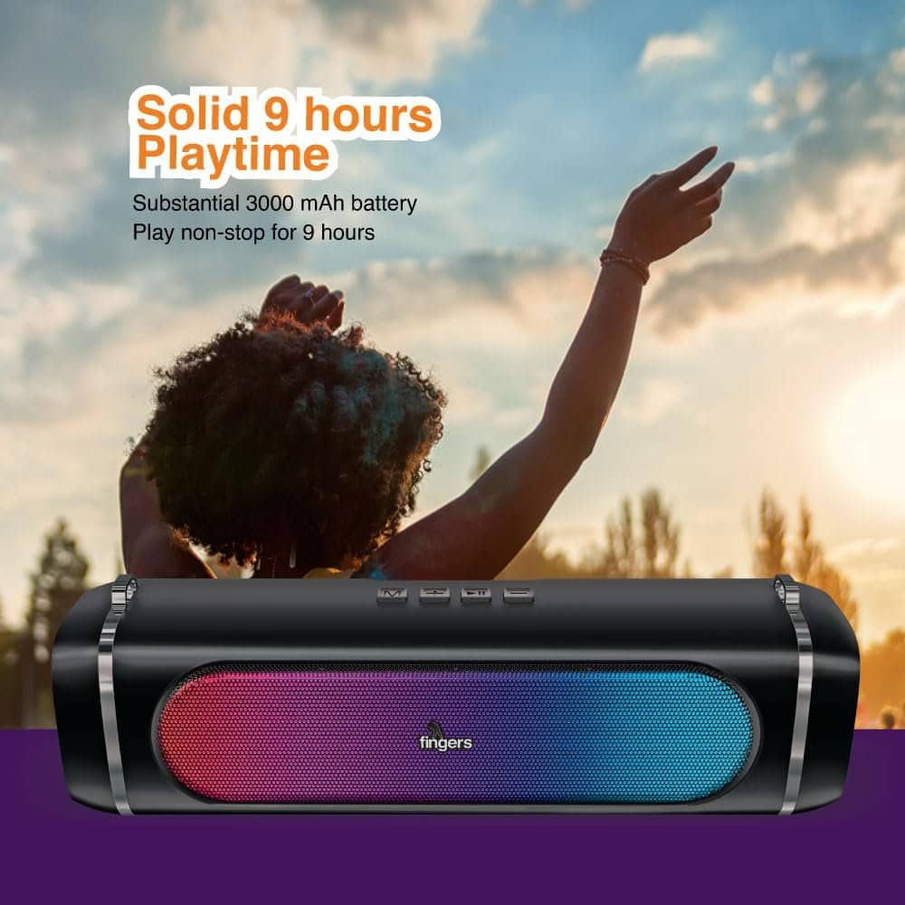 61NeBWpXBEL._SL1000_.jpg FINGERS SoundPower-20 Bluetooth Portable Speaker (Black) - Image 5