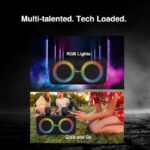 FINGERS 2Mic-Karaoke Portable Speaker with 2 Wireless Mics (RGB Lights, 6-Hour Playback, 24 W Intense Bass, Bluetooth® | USB | MicroSD | FM Radio) – Rich Black - Image 4