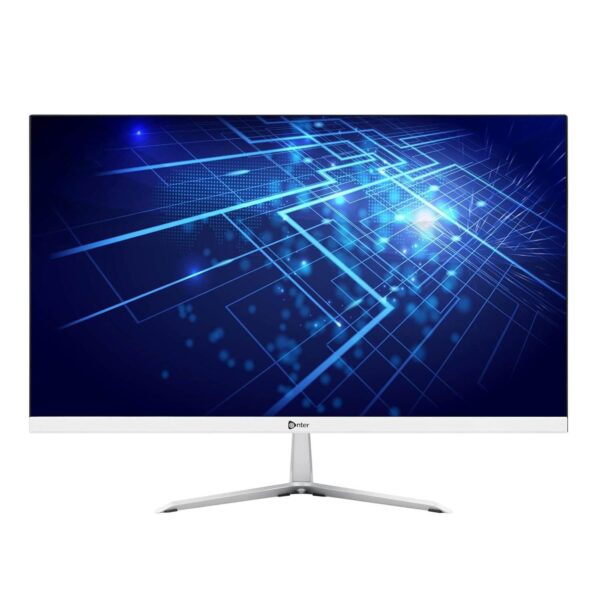 Enter A012 21.5″ HD LED Monitor, 75Hz, 1080p, HDMI & VGA, Wall Mountable (White-Silver)