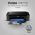 Canon PIXMA iP8770 Single Function A3 Wireless Inkjet Color Photo Printer (Black) - Image 3