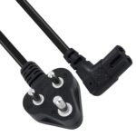 Monitor/Printer Power Cable 2-Pin 1.5M 90 Degree Power Cord for Laptop Adapter/Camera/Printer/Charger (Black)