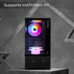 ZEBRONICS Iceberg Gaming Chassis | mATX, Mini ITX | 5 LED Fans | Tempered Glass | Black - Image 4