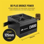 Corsair CV650 650W 80 Plus Bronze Non-Modular Power Supply – Black - Image 4