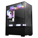 ZEBRONICS Iceberg Gaming Chassis | mATX, Mini ITX | 5 LED Fans | Tempered Glass | Black