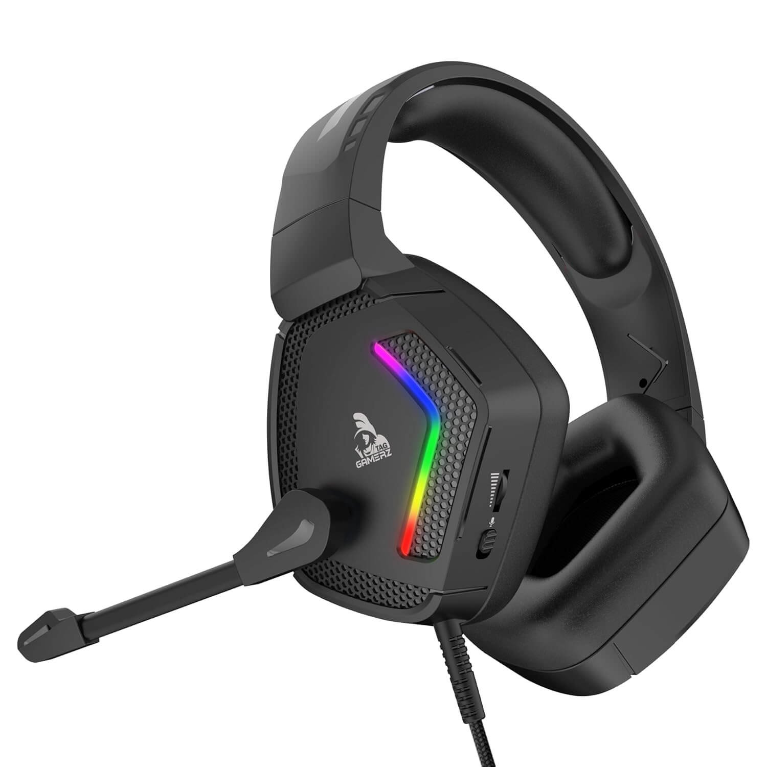 71hcR-l9JML._SL1500_.jpg TAG Gamerz Victor RGB Gaming Headphone with 50mm Driver and Adjustable Mic - Image 1