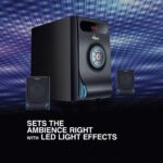 FINGERS Joshhh Wooden encased Multimedia 2.1 Speaker [Deep Bass 20 Watts | Remote Control | LED Light Effects | Bluetooth, FM Radio, USB, MicroSD, AUX (RCA)] - Image 3