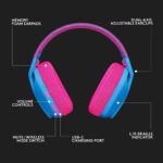 Logitech G435 Lightspeed and Bluetooth Wireless Over Ear Gaming Headphones – Lightweight with Dual mics, 18h Battery, Compatible with Dolby Atmos, PC, PS4, PS5, Mobile – White - Image 14