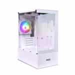 GEONIX X30 ATX Gaming Cabinet Tempered Glass with 3 RGB Fans USB 3.0 White