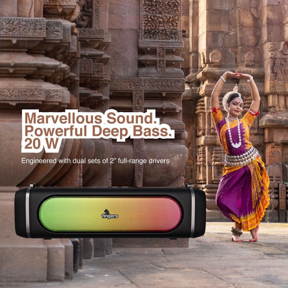 71rHZmRTT2L._SL1000_.jpg FINGERS SoundPower-20 Bluetooth Portable Speaker (Black) - Image 9