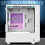 TAG Gamerz Pulser White Mid-Tower Gaming Cabinet with 4 ARGB Fans - Image 2