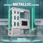 GEONIX X30 ATX Gaming Cabinet Tempered Glass with 3 RGB Fans USB 3.0 White - Image 10