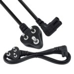 Monitor/Printer Power Cable 2-Pin 1.5M 90 Degree Power Cord for Laptop Adapter/Camera/Printer/Charger (Black) - Image 4