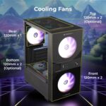 Zebronics Leon Pro Black Gaming Cabinet – mATX/ITX, RGB Fans, Tempered Glass - Image 7