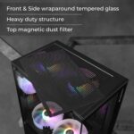 ZEBRONICS Iceberg Gaming Chassis | mATX, Mini ITX | 5 LED Fans | Tempered Glass | Black - Image 5