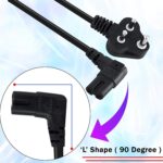 Monitor/Printer Power Cable 2-Pin 1.5M 90 Degree Power Cord for Laptop Adapter/Camera/Printer/Charger (Black) - Image 5
