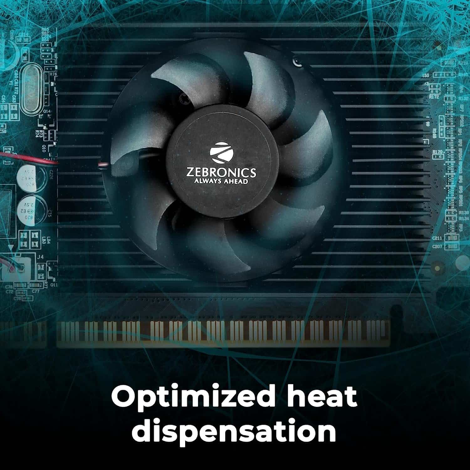 81nwgnD4AXL._SL1500_.jpg Zebronics GT610 2GD3 Graphics Card, PCIe 2.0, HDMI DVI VGA, Heatsink with Fan - Image 4