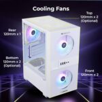 Zebronics Leon Pro White Gaming Cabinet – mATX/ITX, RGB Fans, Tempered Glass - Image 7