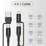 Ambrane 1.5 Meter 4-In-1 Braided Cable
