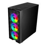 Ant Esports ICE-521MT Mid Tower Computer Case I Gaming Cabinet I Supports ATX MB with Transparent Tempered Glass Side Panel, 3 x 120 mm Auto RGB Front Fans and 1 x 120 mm Rear Fan Preinstalled – Black - Image 4