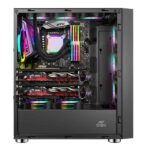 Ant Esports ICE-521MT Mid Tower Computer Case I Gaming Cabinet I Supports ATX MB with Transparent Tempered Glass Side Panel, 3 x 120 mm Auto RGB Front Fans and 1 x 120 mm Rear Fan Preinstalled – Black - Image 8