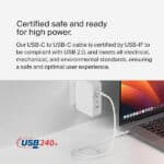 Belkin USB-C to USB-C Braided 3.3 feet 240W PD Cable - Image 6