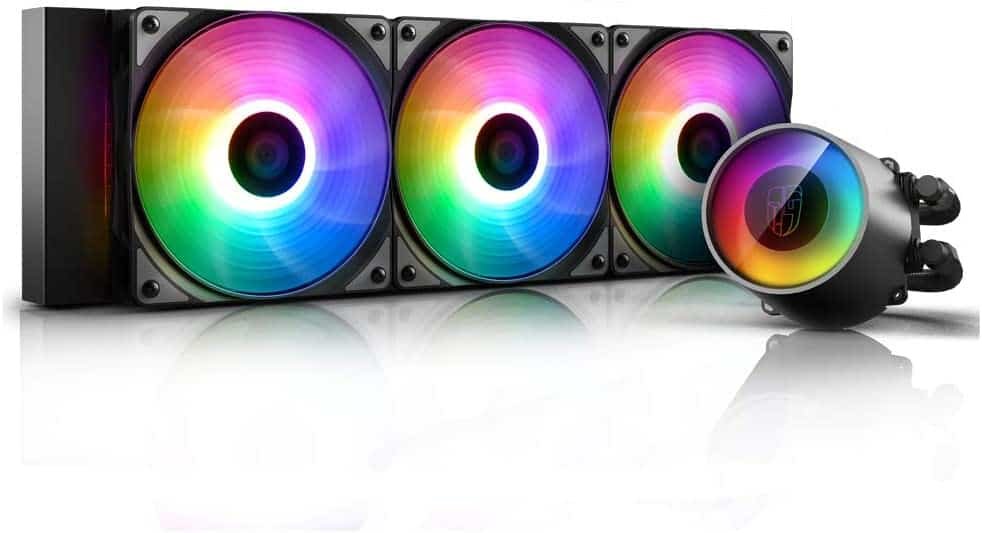 DEEPCOOL Castle 360 RGB V2 ARGB All-in-one Liquid CPU Cooler with Anti-Leak Tech Mirror Finish and immersive Ambient Lighting on The Pump TR4/AM4 AMD Socket Types