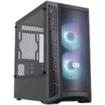 Cooler Master MasterBox MB311L ARGB Airflow Micro-ATX Tower with Dual ARGB Fans, Fine Mesh Front Panel, Mesh Side Intakes, and Tempered Glass Side Panel