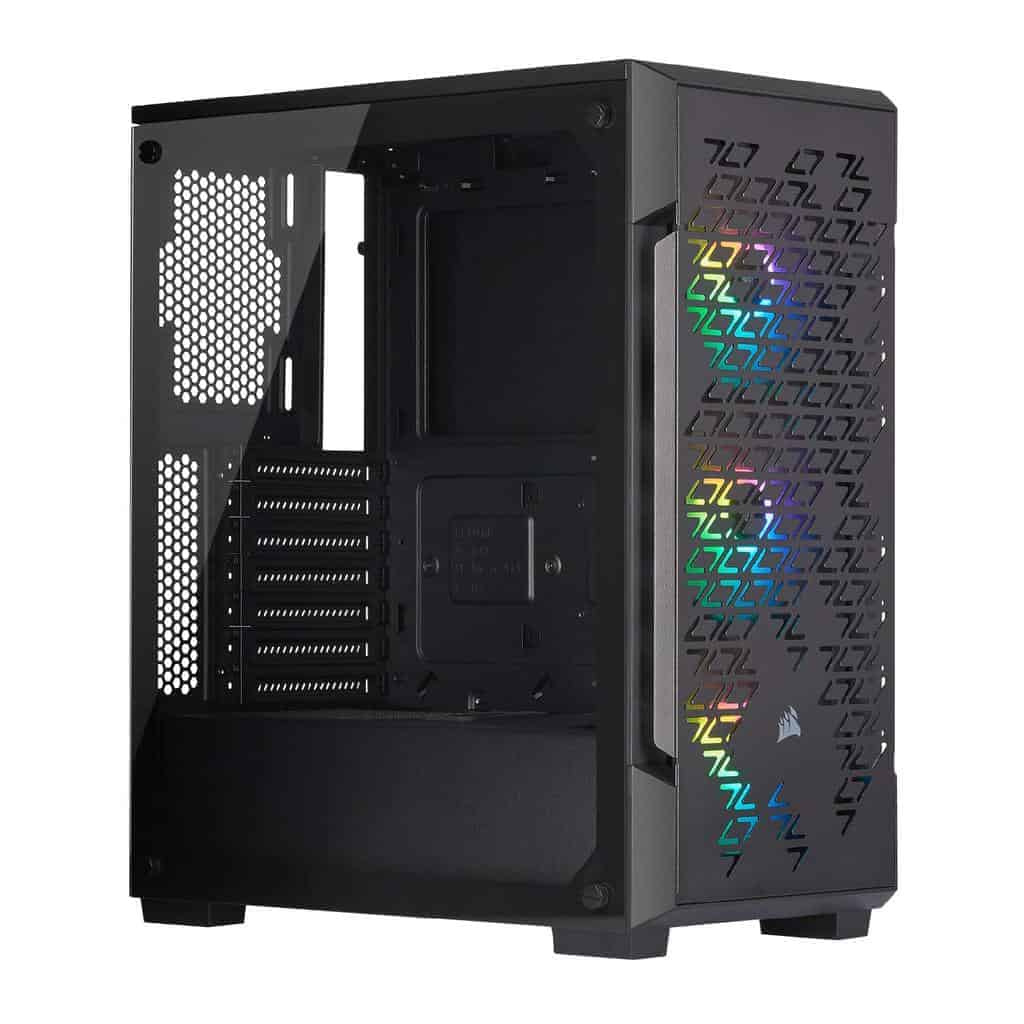 Corsair-Icue-220T-RGB-datamation1.jpg Corsair Icue 220T RGB Airflow Tempered Glass Mid-Tower Smart Case – with 3 Fans (SP120) and Lightning Node Core (Black) - Image 1