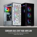 Corsair Icue 220T RGB Airflow Tempered Glass Mid-Tower Smart Case – with 3 Fans (SP120) and Lightning Node Core (Black) - Image 3