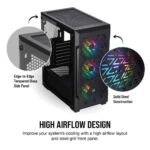 Corsair Icue 220T RGB Airflow Tempered Glass Mid-Tower Smart Case – with 3 Fans (SP120) and Lightning Node Core (Black) - Image 4