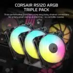 Corsair RS120 ARGB 120 PWM Cabinet Fan Black Triple Pack - Image 2