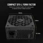 Corsair SF1000L SFX 1000 Watt ATX 3.0 80 Plus Gold SMPS - Image 4