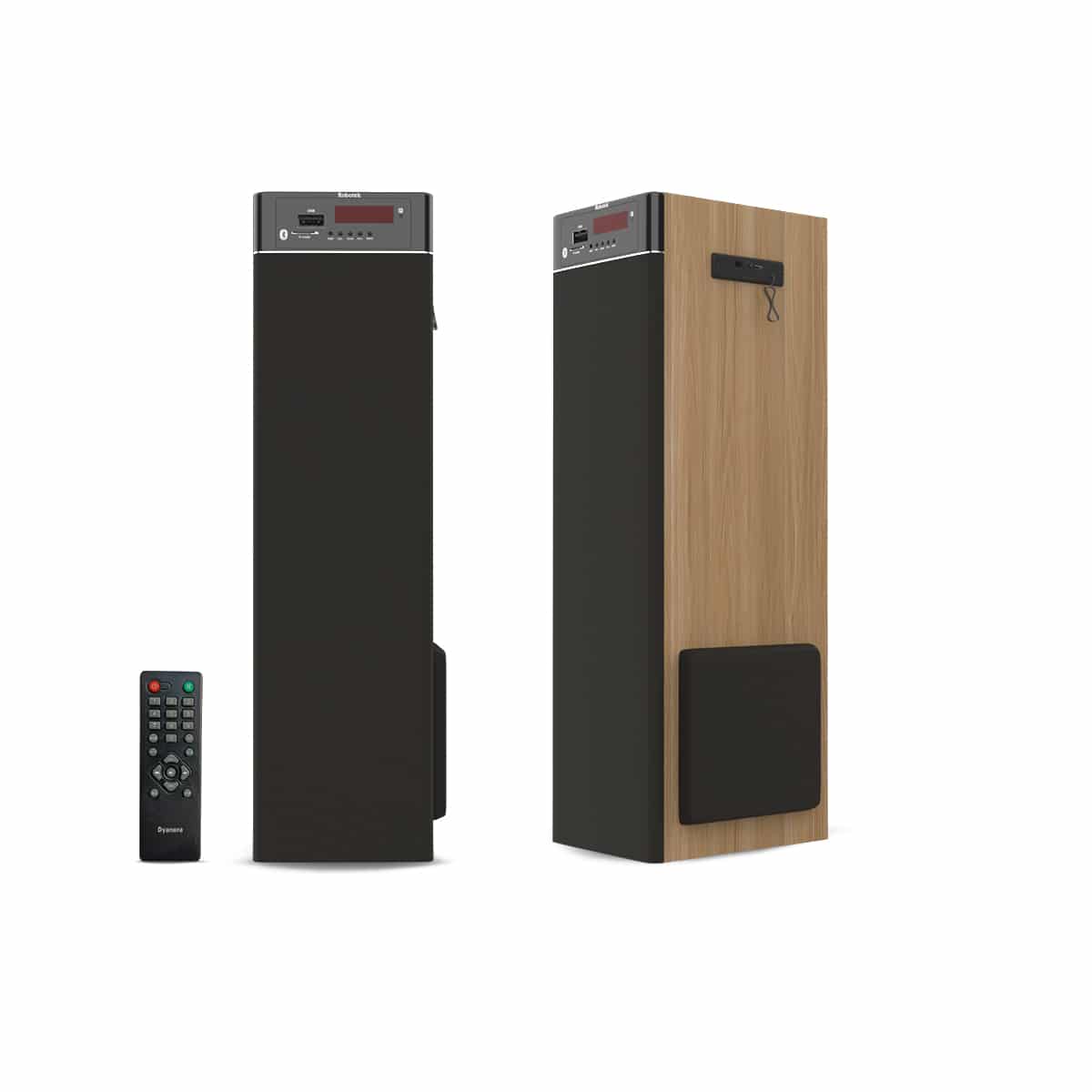 Creative.jpg Dyanora Fusion 90 Watt Bluetooth Battery Powered Tower Speaker with TWS Connectivity, Aux/FM/USB/Bluetooth 5.0/ SD Card and Karaoke Support (Oak Wood) - Image 1