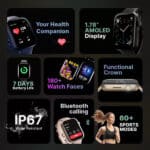 Cultsport Burn 1.78″ AMOLED Bluetooth Calling Smartwatch - Image 2