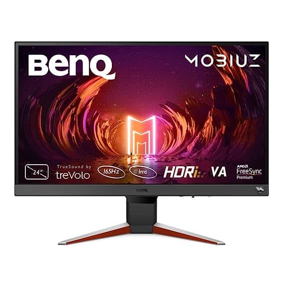 BenQ MOBIUZ EX240N 24″(60cm) Premium VA Panel Bezel-Less HDR Gaming Monitor- Full HD,165Hz,1ms MPRT,AMD FreeSync Premium,Light Tuner,Color Vibrance,Black Equalizer,treVolo Speakers,HDMI,DP(Gray)