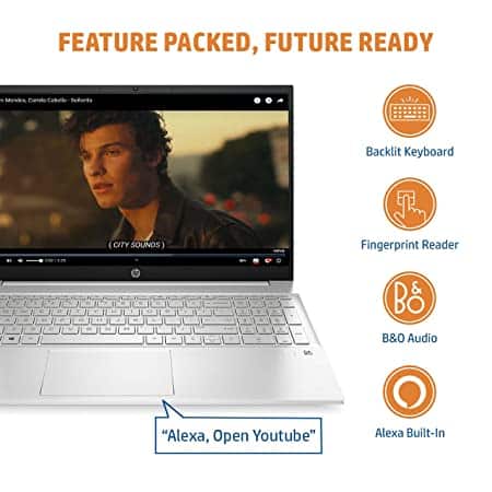 DATAMATION-SILVER-HP-LAPTOP-ONE-2.jpg HP Pavilion 15 AMD Ryzen 5-5625U, 16GB RAM/512GB SSD 15.6inch(39.6 cm) FHD IPS Micro-Edge Display/Radeon Graphics/Backlit Kb/Windows 11 Home/Alexa/B&O Audio/Office 2021,15-Eh2024au - Image 2