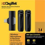 Digitek DWM-003 2 Unit Wireless Microphone & 1 Unit Receiver with Type C - Image 2