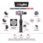 Digitek 3-Axis Handheld Gimbal Stabilizer for Smartphones & Gopro with Face - Image 3