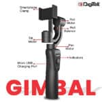 Digitek 3-Axis Handheld Gimbal Stabilizer for Smartphones & Gopro with Face - Image 4