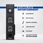Dyanora Fusion 50W Bluetooth Tower Speaker with Karaoke Support/USB/FM/Bluetooth/LED Display Party Speaker Home Theater, Subwoofer Echo Sound Extreme Bass (Black) - Image 4