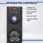 Dyanora Fusion 50W Bluetooth Tower Speaker with Karaoke Support/USB/FM/Bluetooth/LED Display Party Speaker Home Theater, Subwoofer Echo Sound Extreme Bass (Black) - Image 5