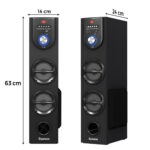 Dyanora Fusion 50W Bluetooth Tower Speaker with Karaoke Support/USB/FM/Bluetooth/LED Display Party Speaker Home Theater, Subwoofer Echo Sound Extreme Bass (Black) - Image 2