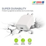 ERD TC-45 18W 3 Amp USB Dock Mobile Phone Wall Charger with 1 Meter Long Type C USB Cable - Image 2