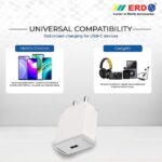ERD TC-45 18W 3 Amp USB Dock Mobile Phone Wall Charger with 1 Meter Long Type C USB Cable - Image 4