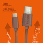 FINGERS FMC-Dual Micro/USBC-03 Fast Charging and Data Transfer Mobile Cable – (Colour- Black) (Brown) - Image 2