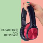FINGERS Sugar-n-Spice H1 Wireless Bluetooth On Ear Headset with Mic (Ruby Red and Emerald Green) - Image 3