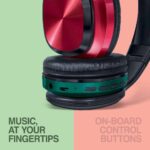 FINGERS Sugar-n-Spice H1 Wireless Bluetooth On Ear Headset with Mic (Ruby Red and Emerald Green) - Image 4