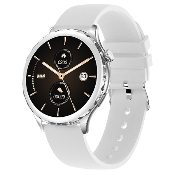 Fireboltt-Pristine-Silver-one.jpg Fire-boltt Pristine Bluetooth Calling 33.5mm 1.32 Display Luxury Smartwatch - Image 1
